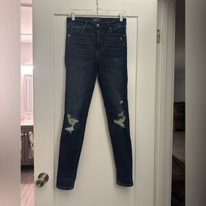 Abercrombie & Fitch Dark Blue Distressed Skinny Jeans